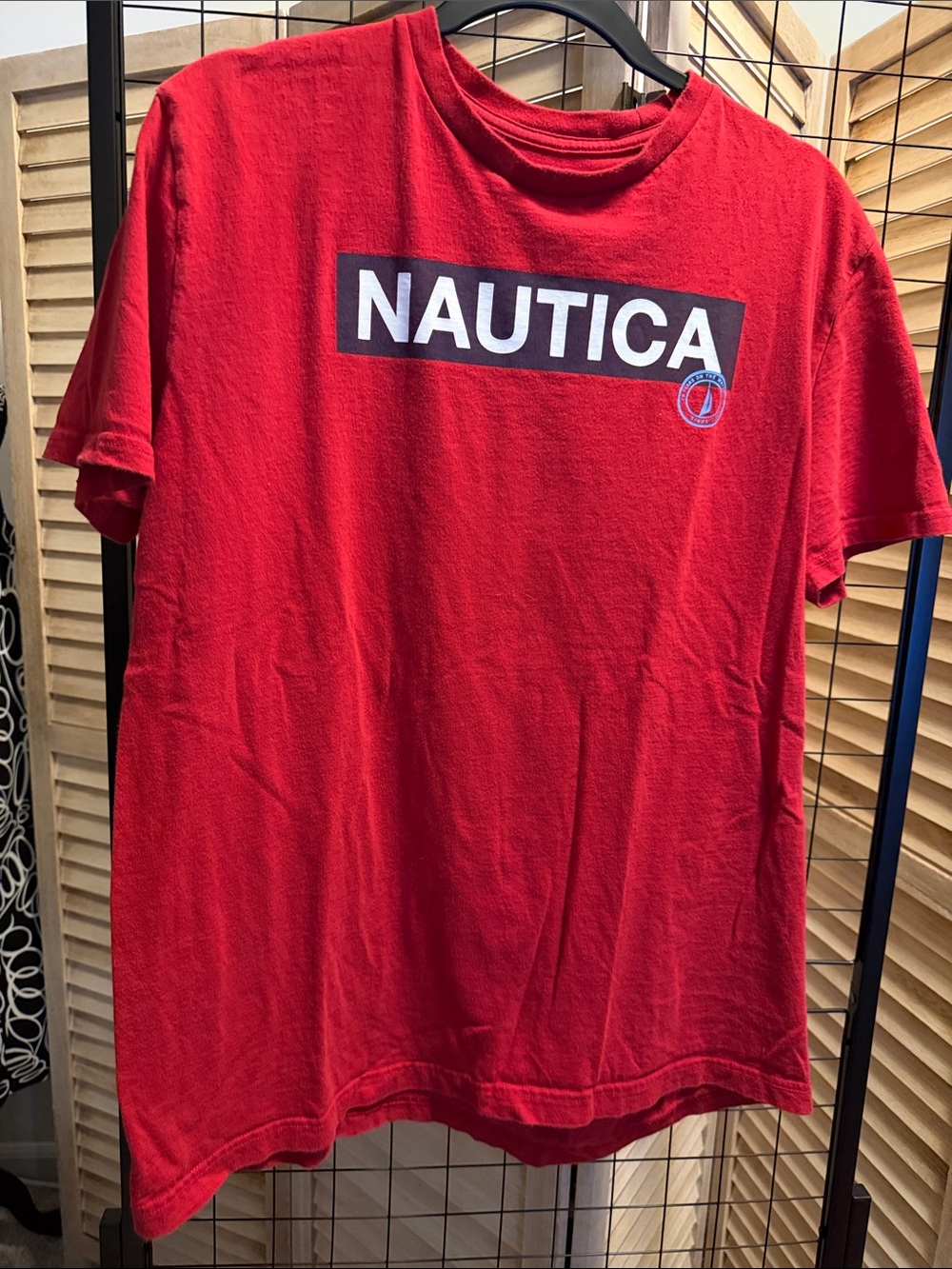 Nautica Red Logo Crew Tee with White Accent